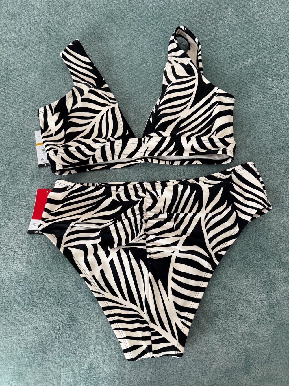 sofia by sofia vergara Black and White Palm-Print Bikini - Picture 2 of 3